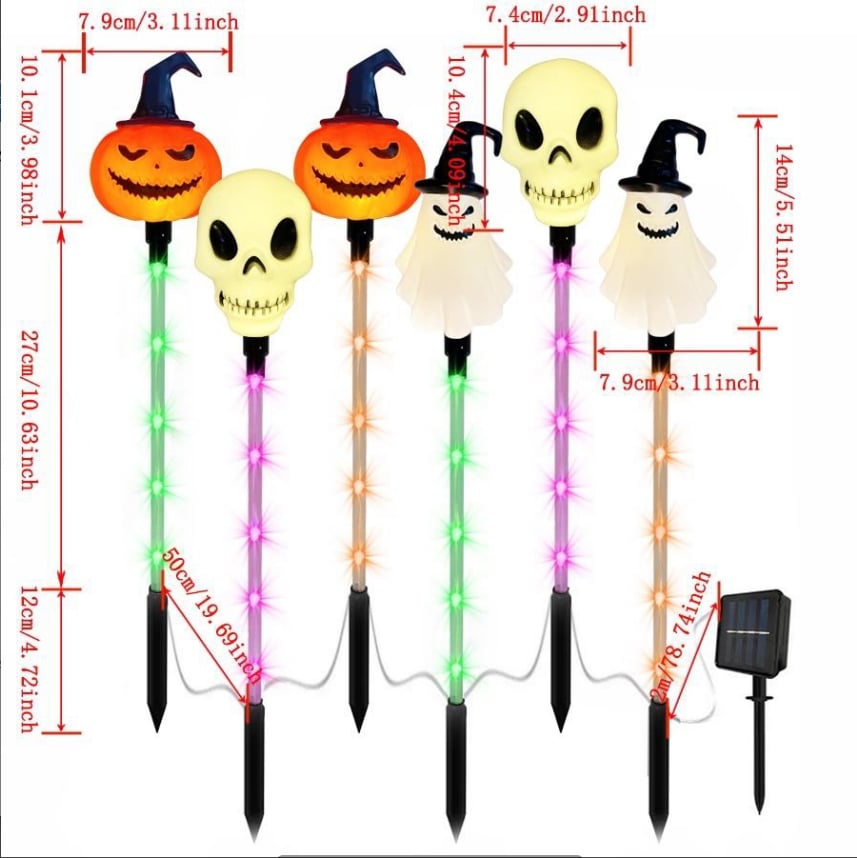 👻🎁6-Pack LED Solar Halloween Ground Lights